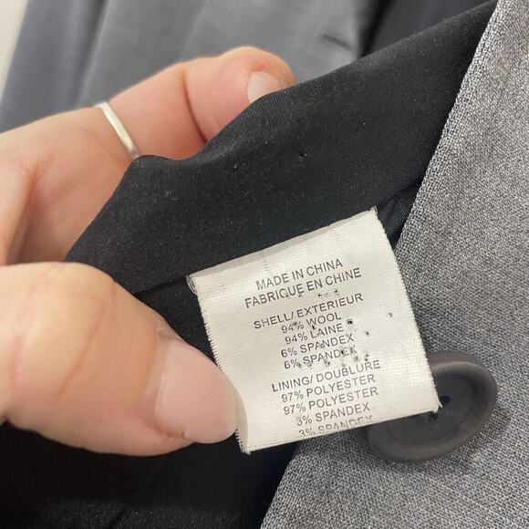 Theory Womens Nichelle Broadway Grey Wool Blend Two Button Closure Blazer Size 2 - Picture 7 of 8